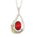 14k Black Hills Gold & Silver Padparascha Sapphire Necklace
