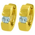 18k Gold Over Sterling Silver Blue Topaz Earrings