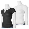 Double Max Junior's Short-sleeve Scoop Neck Henley