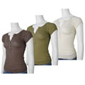 Double Max Junior's Short-sleeve Scoop Neck Henley