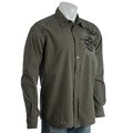 PX Men's Long-sleeve Flocked & Printed Shirt