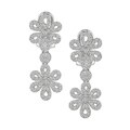 14k White Gold 1/2ct TDW TDW Flower Earrings (H-I-J, I1-2)