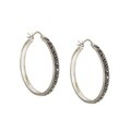 Sterling Silver Marcasite Hoop Earrings
