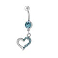 Surgical Steel Dangling Heart Barbell (Set of 4)