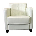 Milan White Leather Club Chair