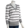 AK Anne Klein 3/4-sleeve Striped V-neck Top