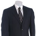 Perry Ellis Men's Navy Pinstripe 2-button Wool Suit