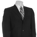 Perry Ellis Men's Black 3-button Wool Suit