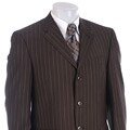 Claiborne Men's Brown Pinstripe 3-button Wool Suit