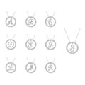 Sterling Silver Cubic Zirconia Initial Necklace