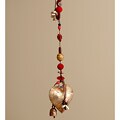 Kutch Bell Metal Puffed Heart and Bead Chime (India)