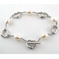 Sterling Silver Sweet Heart Pearl Bracelet