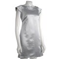 Max & Cleo Blue Fog Cap Sleeve Satin Dress