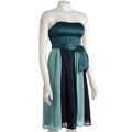 Max & Cleo Colorblock Satin and Chiffon Dress