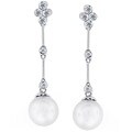 14k Gold Pearl and 1/10ct TDW Diamond Earrings (7.5 mm)