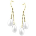 14k Yellow Gold Freshwater Pearl Dangling Earrings
