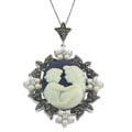 Sterling Silver Mother and Child Cameo Necklace