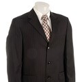 Andrew Fezza Men's Black Pinstripe Wool Suit