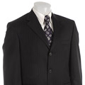 Andrew Fezza Men's Navy Pinstripe Wool Suit