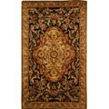 Hand-tufted Classic Royal Black/ Beige Wool Rug (3' x 5')