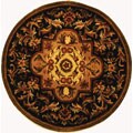 Hand-tufted Classic Royal Black/ Beige Wool Rug (3' 6 Round)