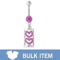 Surgical Steel Hearts in a Box Curved Barbell (Case of 4)