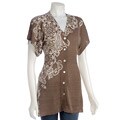 Dolce Cabo Asymmetrical Print Short-sleeve Cardigan