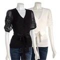 Dolce Cabo Women's Duet Top with Chiffon Sleeves