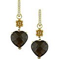 14k Gold Gemstone 1/10ct TDW Diamond Earrings