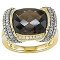 14k Gold Smokey Quartz 2/5ct TDW Diamond Ring