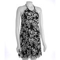 Max & Cleo Braided Halter Pleated Chiffon Dress