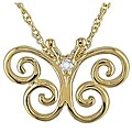 10k Yellow Gold Diamond Accent Butterfly Necklace