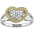 14k Two-tone Gold 1/10ct TDW Diamond Heart Ring (H-I-J, I1-2)