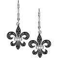 14k Gold 1/4ct TDW Diamond Fleur de Lis Earrings