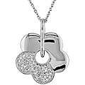 14k White Gold 1/8ct TDW Diamond Flower Necklace (I-J, I1-2)