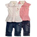 Coney Island Toddler Girl's 2-piece Denim Pants Set