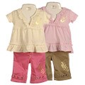 Coney Island Infant 2-piece Girls Twill Capri Set