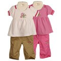 Coney Island Infant Girl's 2-piece Twill Pants Set