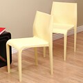 Scallop Back Yellow Chairs (Set of 2)