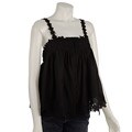 Lapis Women's Silk Blend Tank with Floral Embroidery
