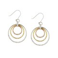 14k Gold over Silver Tri-color Circle Earrings