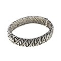 Sterling Silver and CZ Antique Finish Bangle