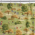 Hole-in-one Fabric Shower Curtain