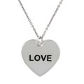 Sterling Silver 'Love' Engraved Heart Pendant