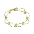 14k Yellow Gold Heart and Oval Link Bracelet