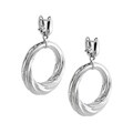 14k White Gold Twisted Hoop Earrings