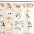 Pedigree White Fabric Shower Curtain