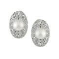 14k Gold 1/3ct TDW Diamond and FW Pearl Earrings