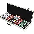 500 Dice Striped Poker Chips with Case and Buttons