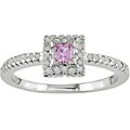 18k Gold 1/5ct TDW Diamond and Pink Sapphire Ring